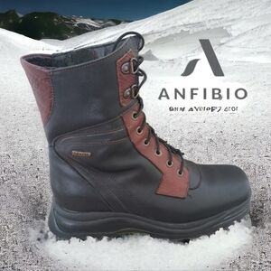 Anfibio women's leather booties black & tan size 36